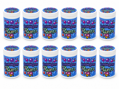 12 Pack -3.5g Sealed Gram Jars with Child-Resistant Caps - Bubblegum Runtz