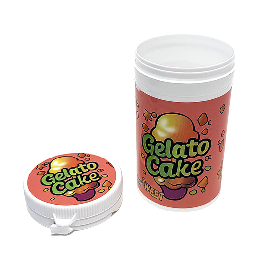 12 Pack -3.5g Sealed Gram Jars with Child-Resistant Caps - Gelato Cake