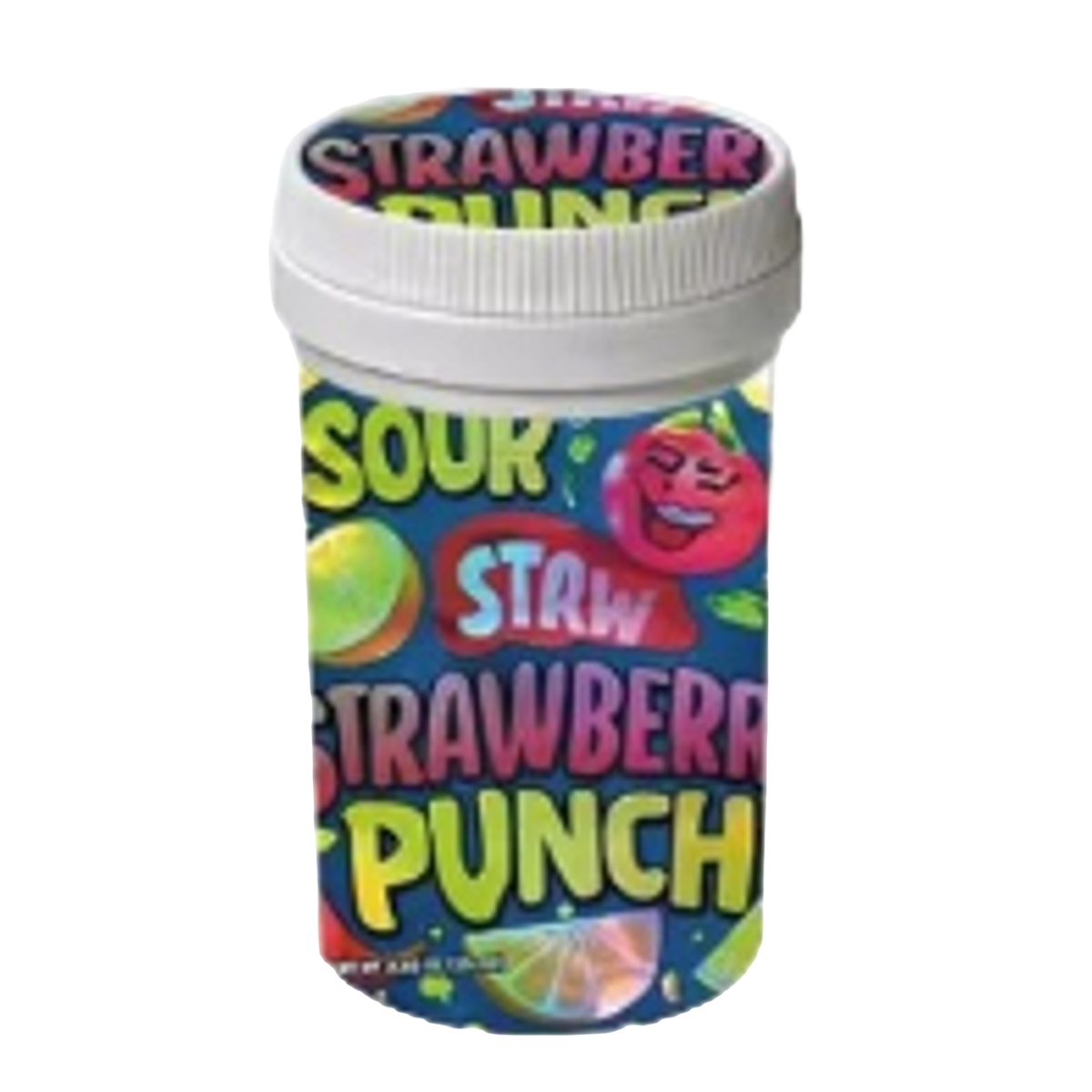 12 Pack -3.5g Sealed Gram Jars with Child-Resistant Caps - Sour Punch Straws Strawberry