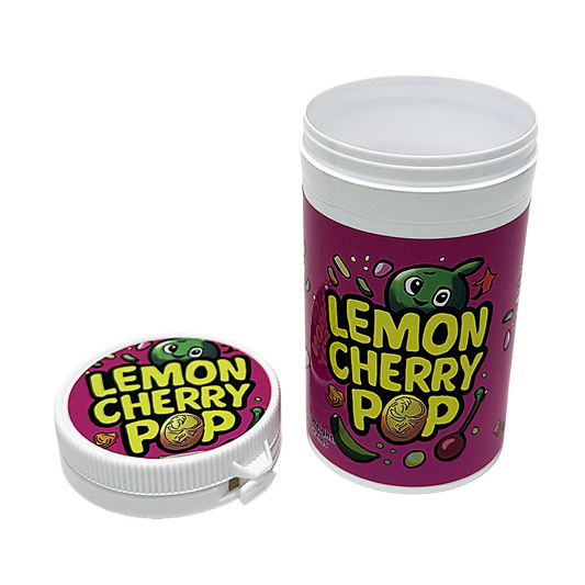 12 Pack -3.5g Sealed Gram Jars with Child-Resistant Caps - Lemon Cherry Pop