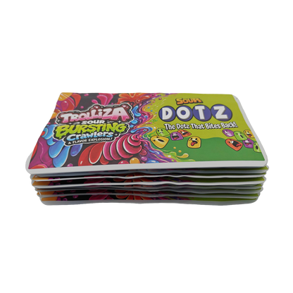 32 Pack - 7g (2IN1) Split Dual Graphic Mylar Bags Mixed Designs - Trolliza & Dotz