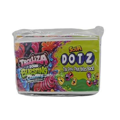 32 Pack - 7g (2IN1) Split Dual Graphic Mylar Bags Mixed Designs - Trolliza & Dotz
