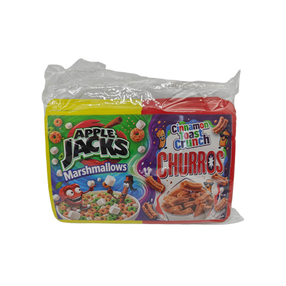 32 Pack - 7g (2IN1) Split Dual Graphic Mylar Bags Mixed Designs - Apple Jacks & CTC Churros