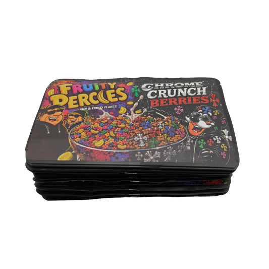32 Pack - 7g (2IN1) Split Dual Graphic Mylar Bags Mixed Designs - Fruity Percles & Chrome Crunch Berries