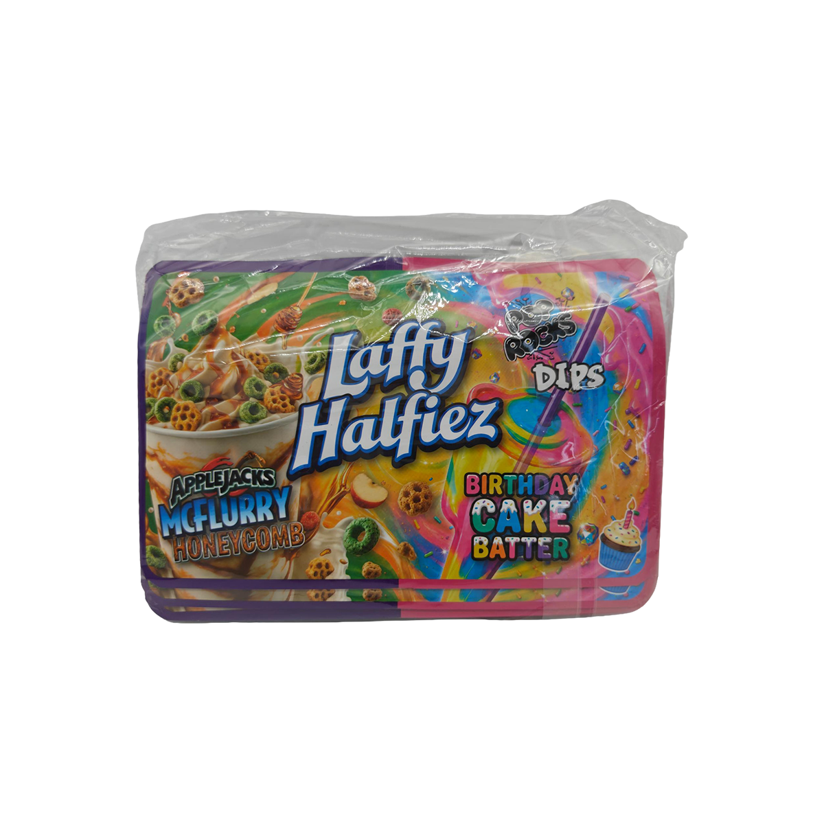 32 Pack - 7g (2IN1) Split Dual Graphic Mylar Bags Mixed Designs - Laffy Halfiez Set