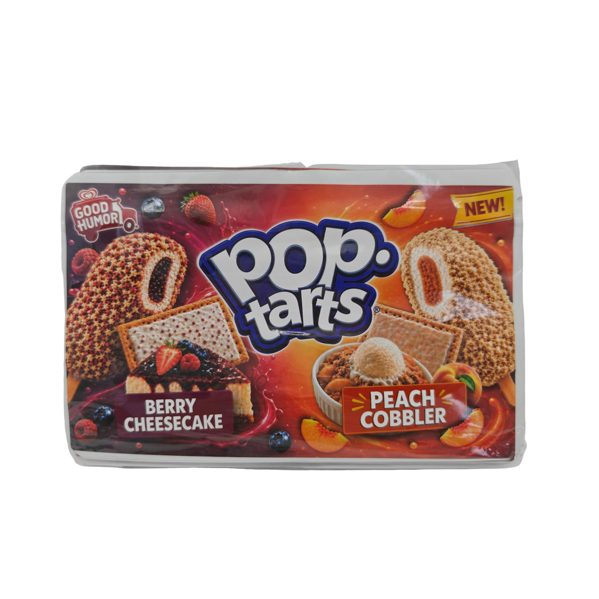 32 Pack - 7g (2IN1) Split Dual Graphic Mylar Bags Mixed Designs - Pop Tarts Berry Cheesecake & Peach Cobbler