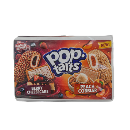 32 Pack - 7g (2IN1) Split Dual Graphic Mylar Bags Mixed Designs - Pop Tarts Berry Cheesecake & Peach Cobbler