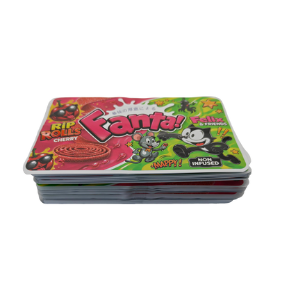 32 Pack - 7g (2IN1) Split Dual Graphic Mylar Bags Mixed Designs - Fanta Rip Rolls & Felix & Friends
