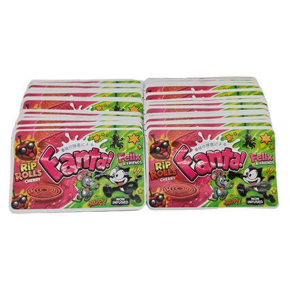 32 Pack - 7g (2IN1) Split Dual Graphic Mylar Bags Mixed Designs - Fanta Rip Rolls & Felix & Friends