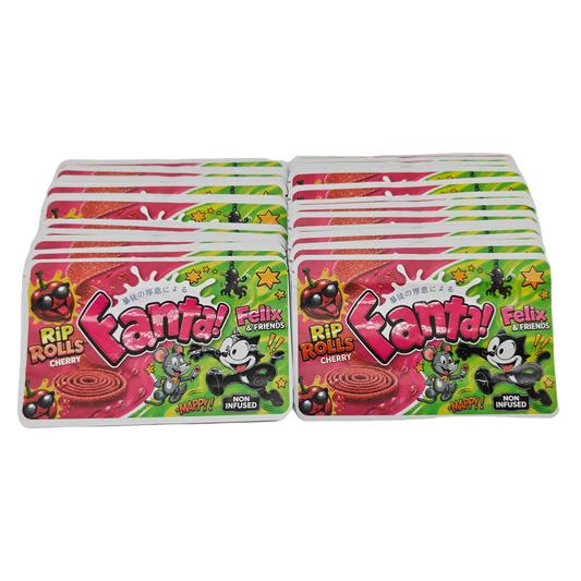 32 Pack - 7g (2IN1) Split Dual Graphic Mylar Bags Mixed Designs - Fanta Rip Rolls & Felix & Friends