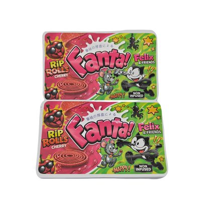 32 Pack - 7g (2IN1) Split Dual Graphic Mylar Bags Mixed Designs - Fanta Rip Rolls & Felix & Friends