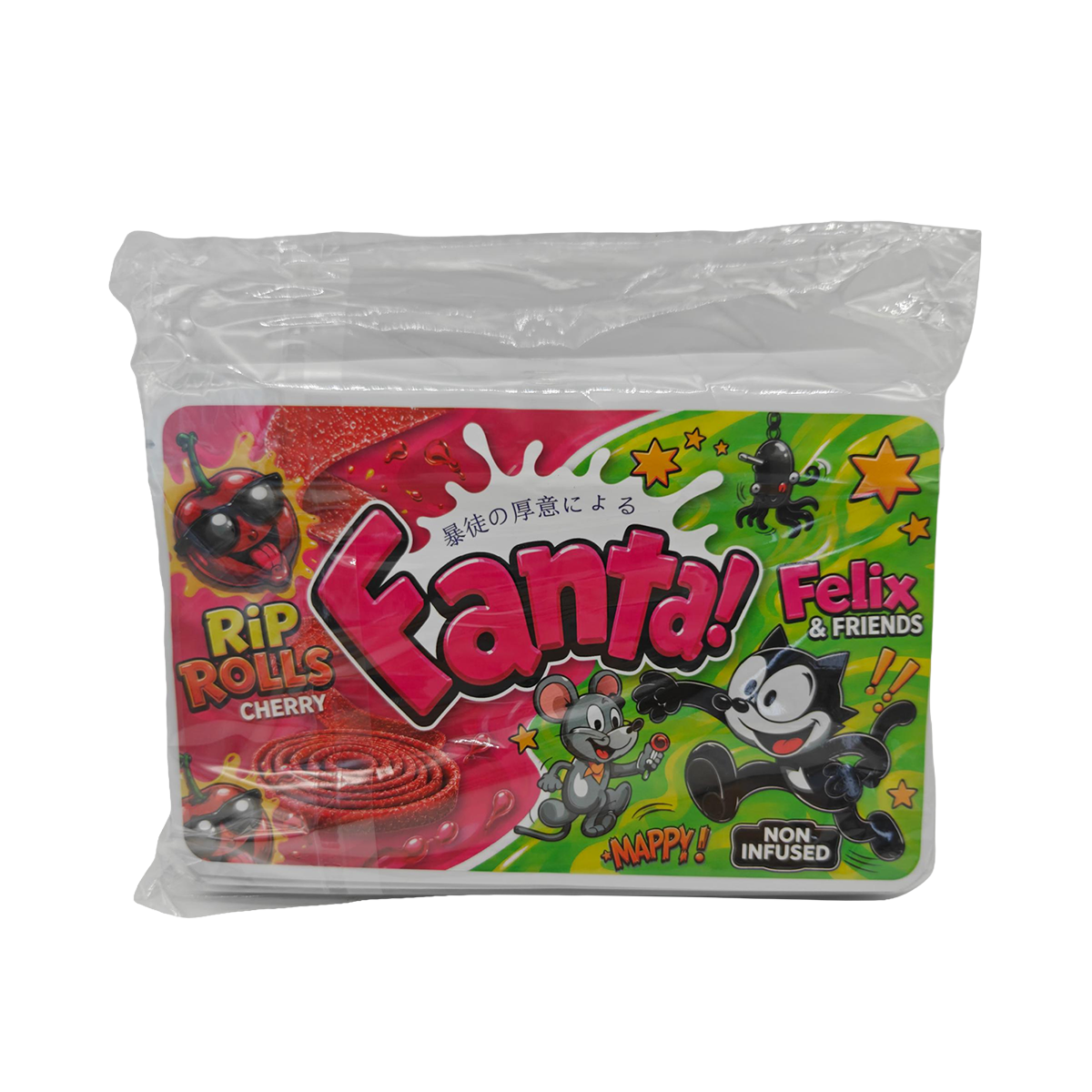 32 Pack - 7g (2IN1) Split Dual Graphic Mylar Bags Mixed Designs - Fanta Rip Rolls & Felix & Friends