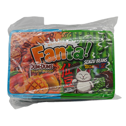 32 Pack - 7g (2IN1) Split Dual Graphic Mylar Bags Mixed Designs - Fanta Dum Dums & Senzu Beans