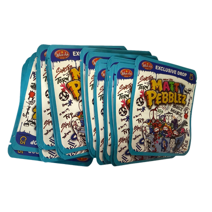 32 Pack - 7g Thick Sticker Mylar Bags  - Premium Smell Proof Packaging - Matty Pebblez