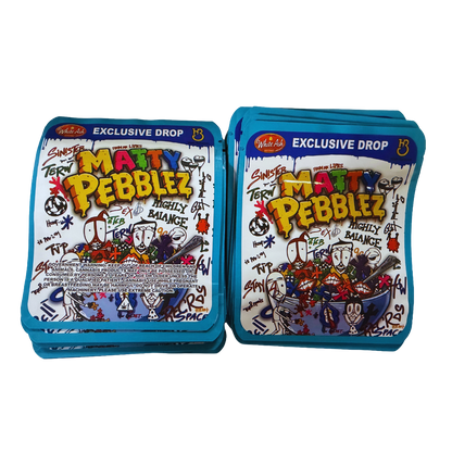 32 Pack - 7g Thick Sticker Mylar Bags  - Premium Smell Proof Packaging - Matty Pebblez
