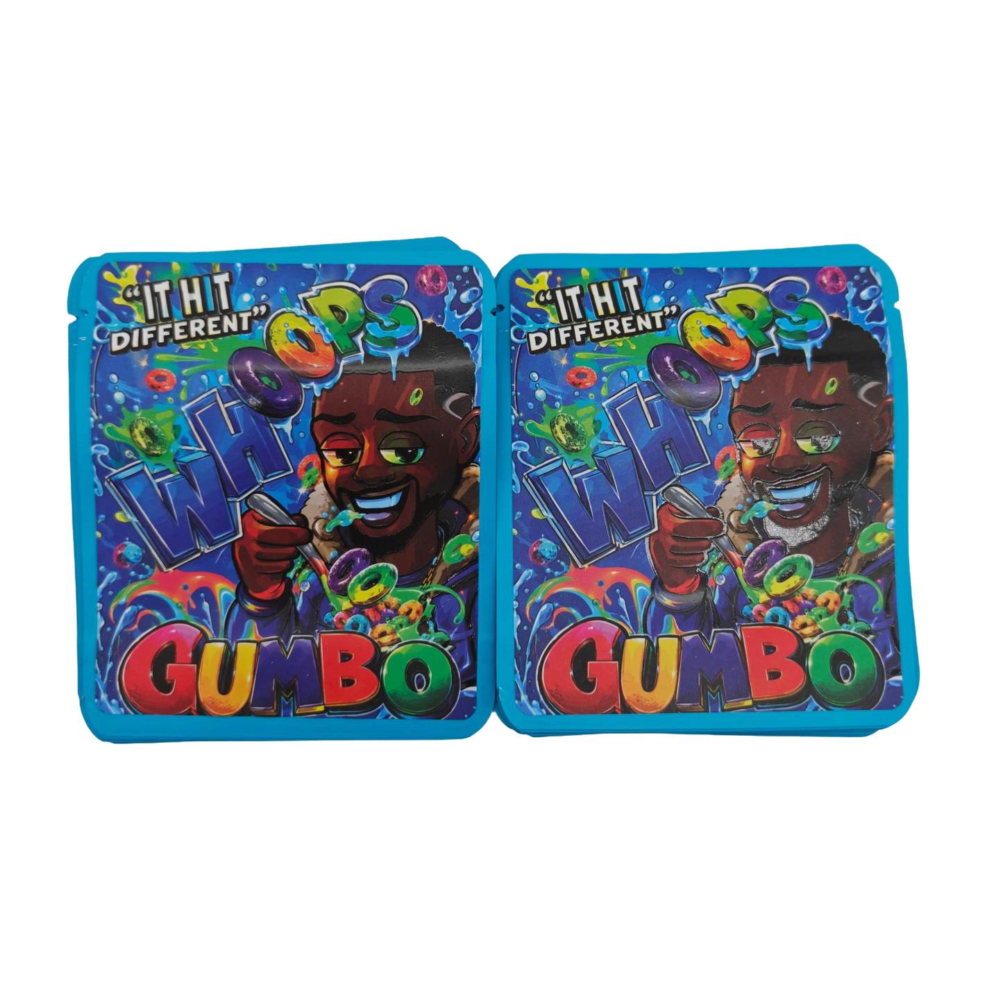 32 Pack - 7g Thick Sticker Mylar Bags  - Premium Smell Proof Packaging - Whoops Gumbo