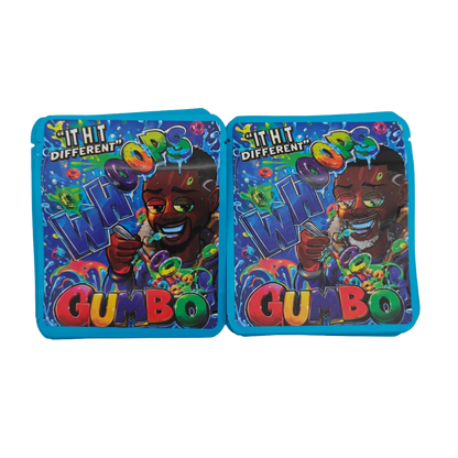 32 Pack - 7g Thick Sticker Mylar Bags  - Premium Smell Proof Packaging - Whoops Gumbo