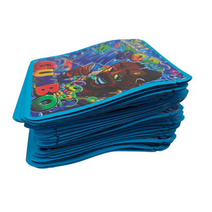 32 Pack - 7g Thick Sticker Mylar Bags  - Premium Smell Proof Packaging - Whoops Gumbo