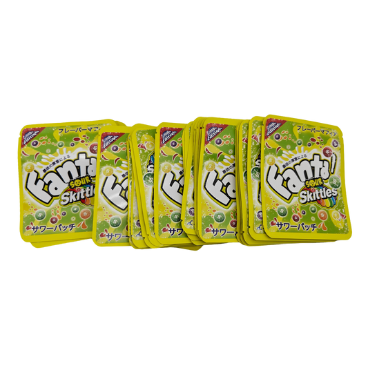 32 Pack - 7g Thick Sticker Mylar Bags  - Premium Smell Proof Packaging - Fanta Sour Skittles