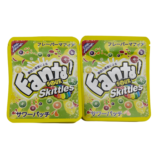 32 Pack - 7g Thick Sticker Mylar Bags  - Premium Smell Proof Packaging - Fanta Sour Skittles