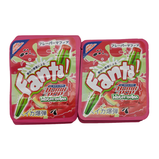 32 Pack - 7g Thick Sticker Mylar Bags  - Premium Smell Proof Packaging - Fanta Bomb Pop Watermelon