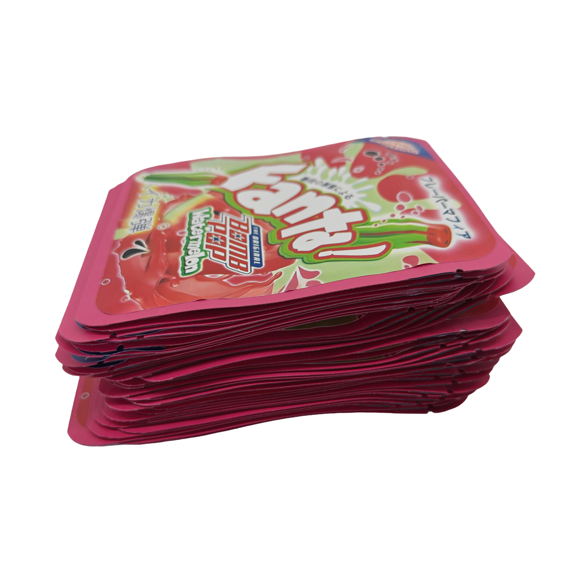32 Pack - 7g Thick Sticker Mylar Bags  - Premium Smell Proof Packaging - Fanta Bomb Pop Watermelon