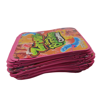 32 Pack - 7g Thick Sticker Mylar Bags  - Premium Smell Proof Packaging - Zrolli Sour Bursting Crawlez