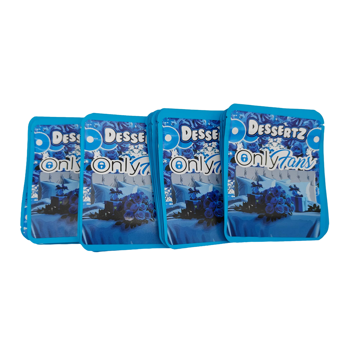 32 Pack - 7g Thick Sticker Mylar Bags  - Premium Smell Proof Packaging - Dessertz Only Fans