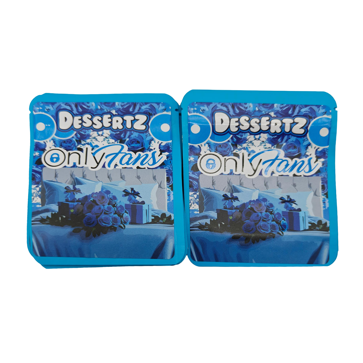 32 Pack - 7g Thick Sticker Mylar Bags  - Premium Smell Proof Packaging - Dessertz Only Fans