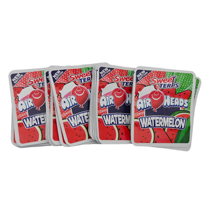 32 Pack - 7g Thick Sticker Mylar Bags  - Premium Smell Proof Packaging - Sweet Terps Air Heads Watermelon
