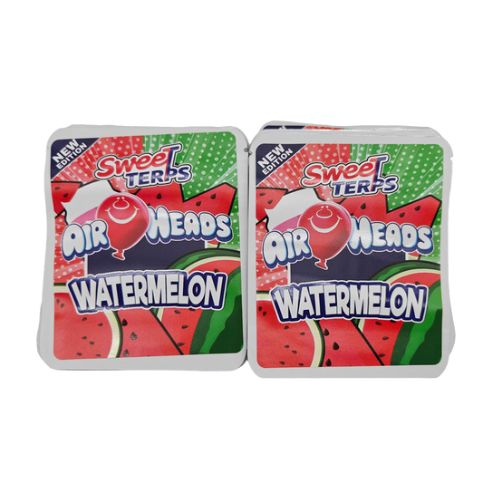 32 Pack - 7g Thick Sticker Mylar Bags  - Premium Smell Proof Packaging - Sweet Terps Air Heads Watermelon