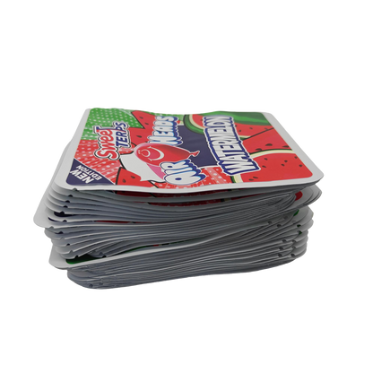 32 Pack - 7g Thick Sticker Mylar Bags  - Premium Smell Proof Packaging - Sweet Terps Air Heads Watermelon