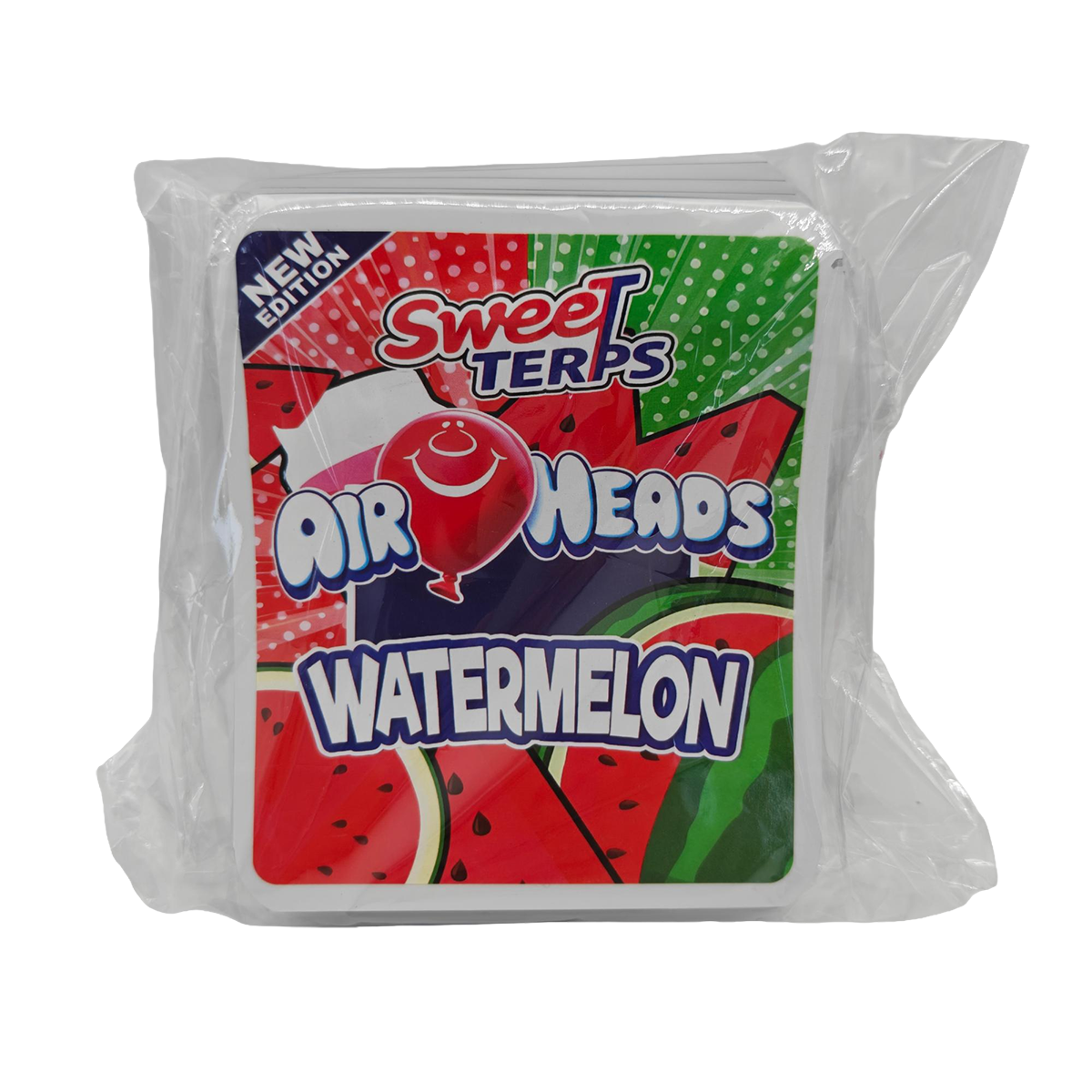 32 Pack - 7g Thick Sticker Mylar Bags  - Premium Smell Proof Packaging - Sweet Terps Air Heads Watermelon