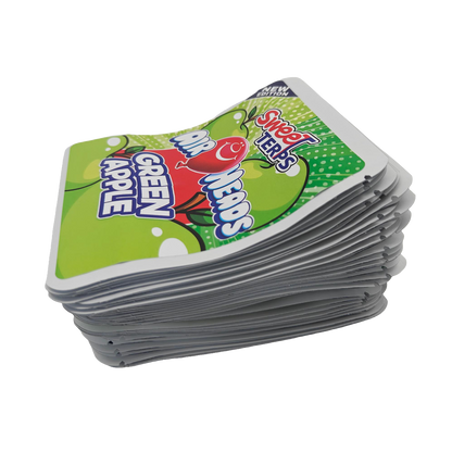 32 Pack - 7g Thick Sticker Mylar Bags  - Premium Smell Proof Packaging - Sweet Terps Air Heads Green Apple
