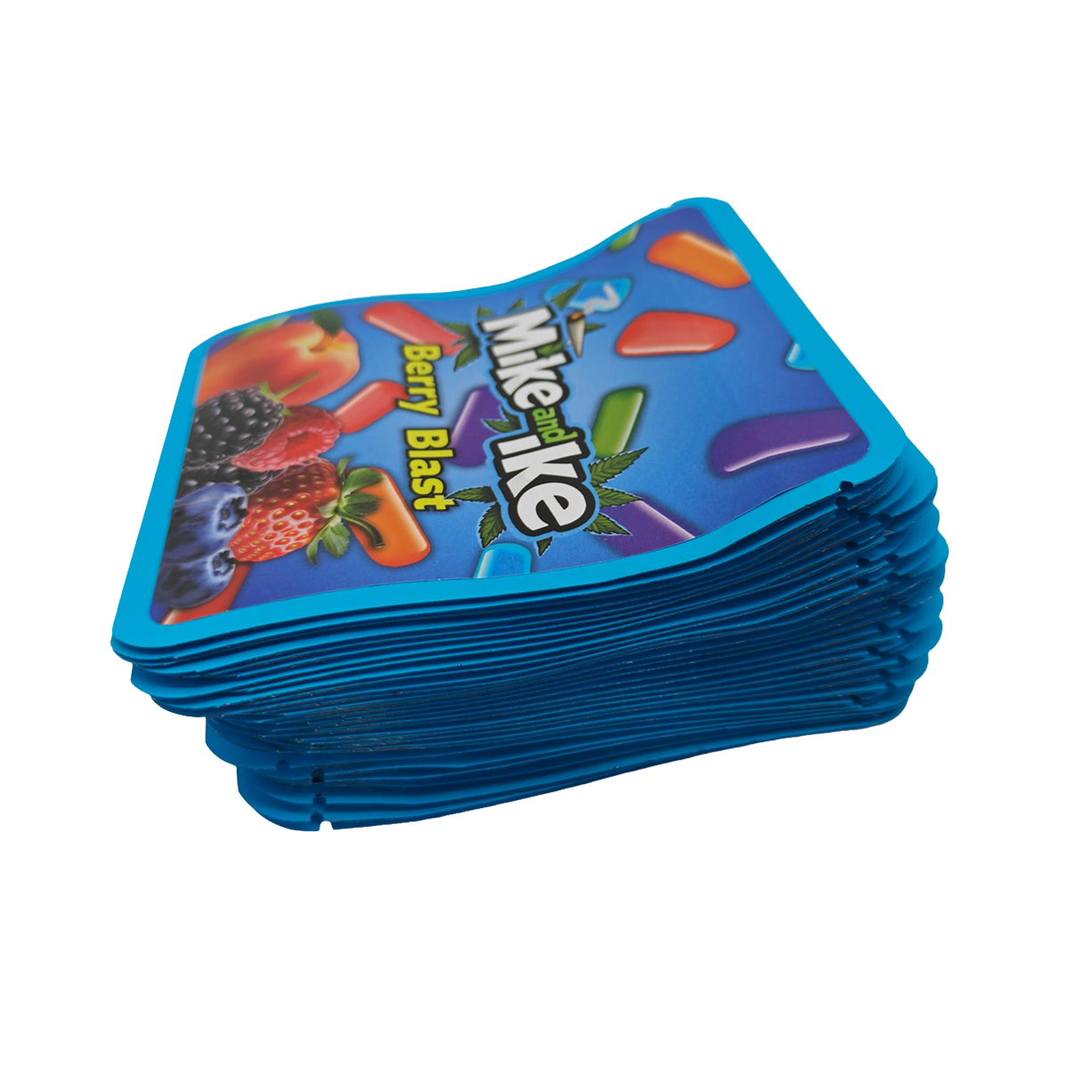 32 Pack - 7g Thick Sticker Mylar Bags  - Premium Smell Proof Packaging - Mike and Ike Berry Blast