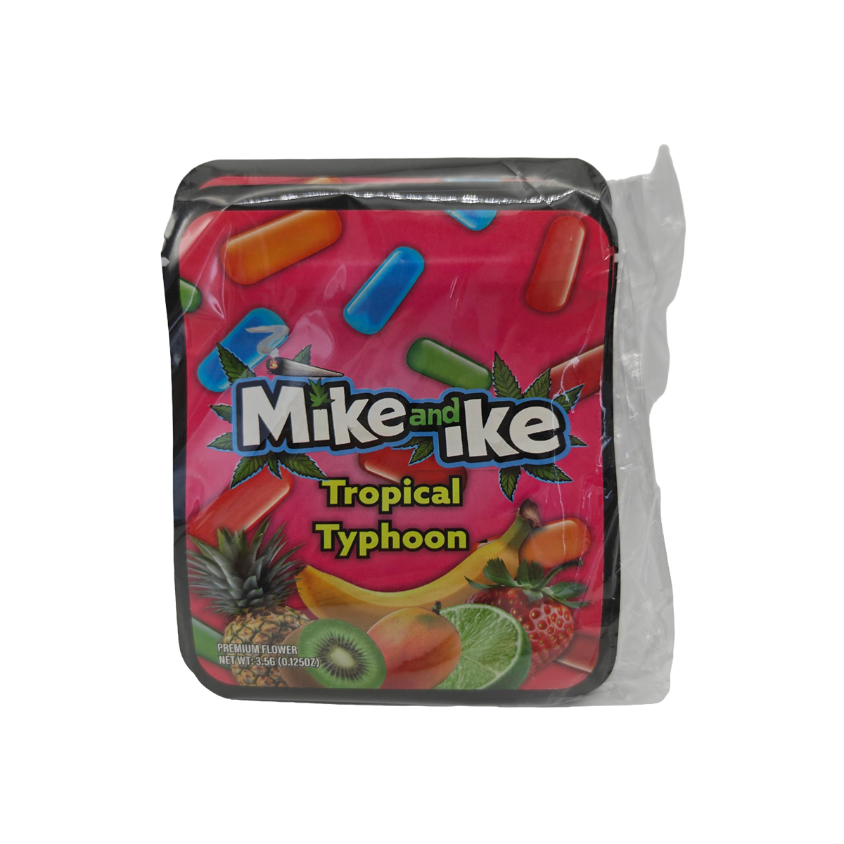 32 Pack - 7g Thick Sticker Mylar Bags  - Premium Smell Proof Packaging - Mike and Ike Tropical Typhoon