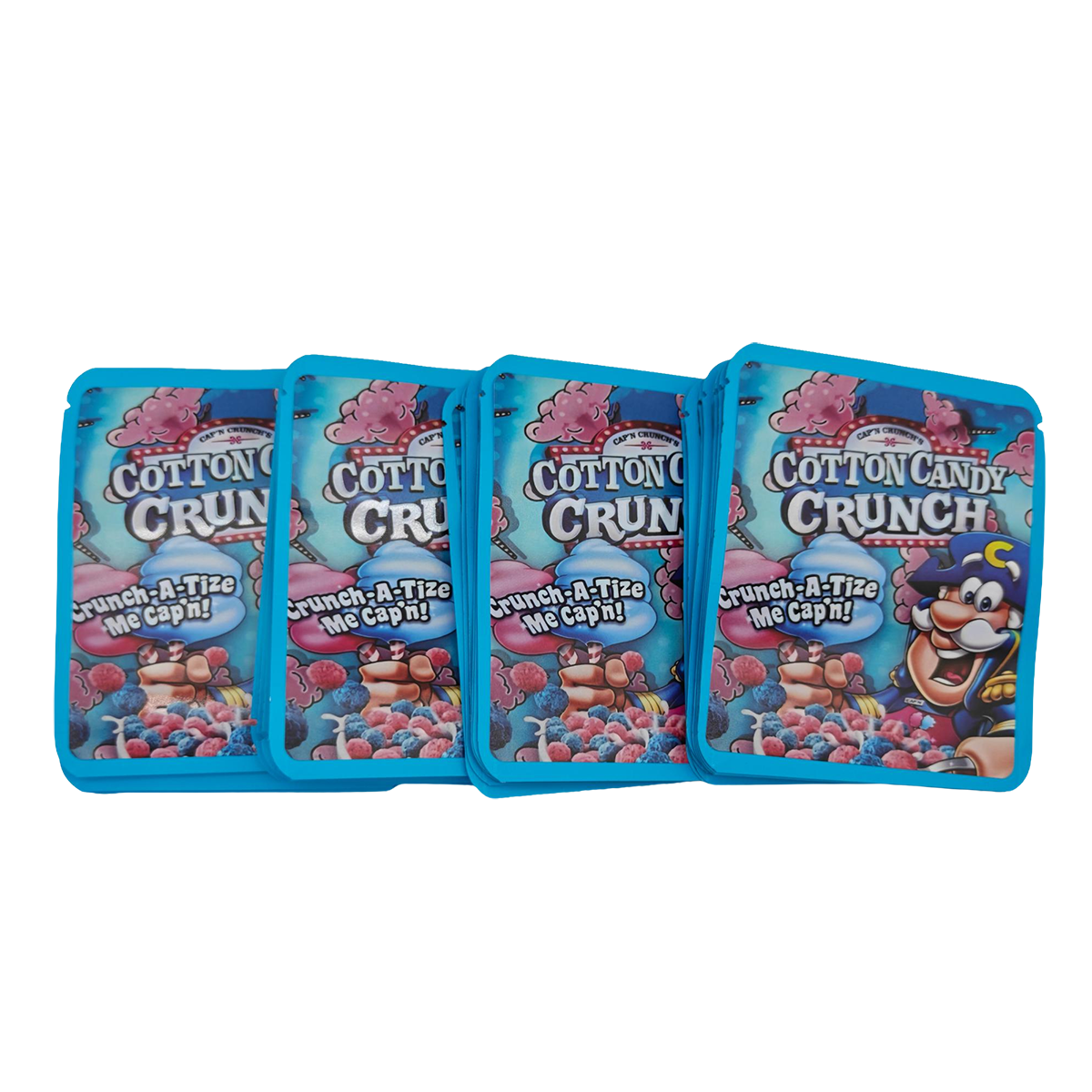 32 Pack - 7g Thick Sticker Mylar Bags  - Premium Smell Proof Packaging - Cotton Candy Crunch