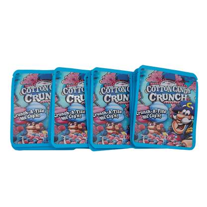 32 Pack - 7g Thick Sticker Mylar Bags  - Premium Smell Proof Packaging - Cotton Candy Crunch