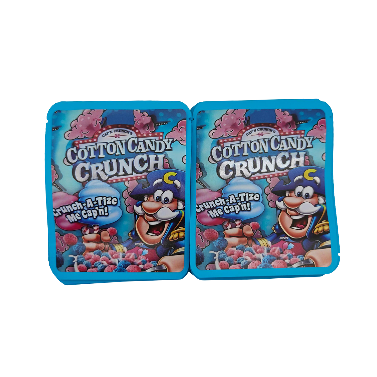 32 Pack - 7g Thick Sticker Mylar Bags  - Premium Smell Proof Packaging - Cotton Candy Crunch