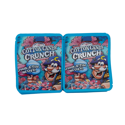 32 Pack - 7g Thick Sticker Mylar Bags  - Premium Smell Proof Packaging - Cotton Candy Crunch