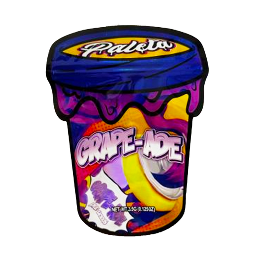 3.5g Shaped Mylar Bag - Paleta Grape-Ade (50 Count)