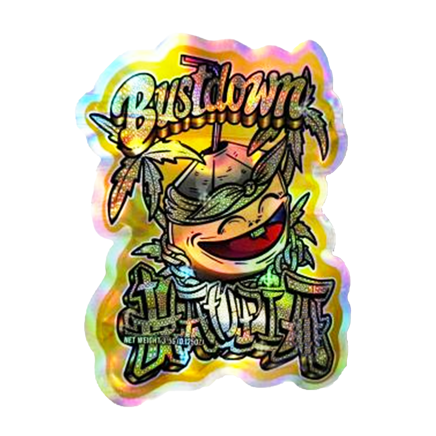 3.5g Shaped Mylar Bag - Bustdown Hat Pia (50 Count)