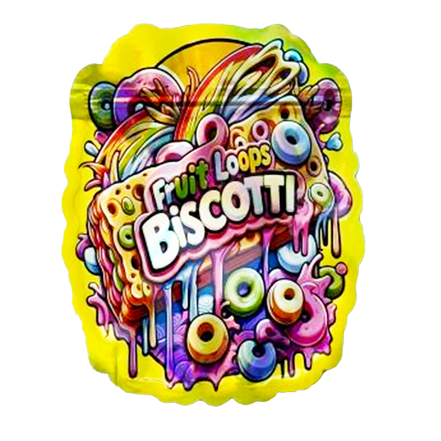 3.5g Shaped Mylar Bag - Fruit Loops Biscotti (50 Count)
