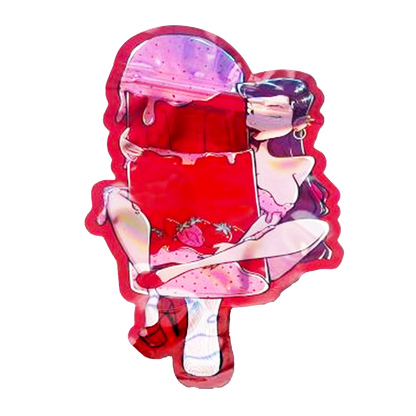 Mylar bag 3.5g, herb Mylar Bags, Where to buy mylar bags, Custom mylar bags near me, Mylar Bags Wholesale. Colorful ice cream cone-shaped product with a white background