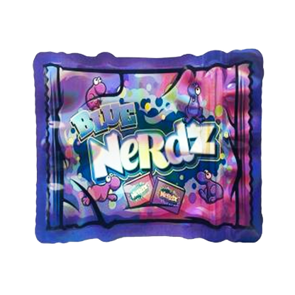 Mylar bag 3.5g, herb Mylar Bags, Where to buy mylar bags, Custom mylar bags near me, Mylar Bags Wholesale. Colorful balloon with 'Blue Nerdz' branding on a white background