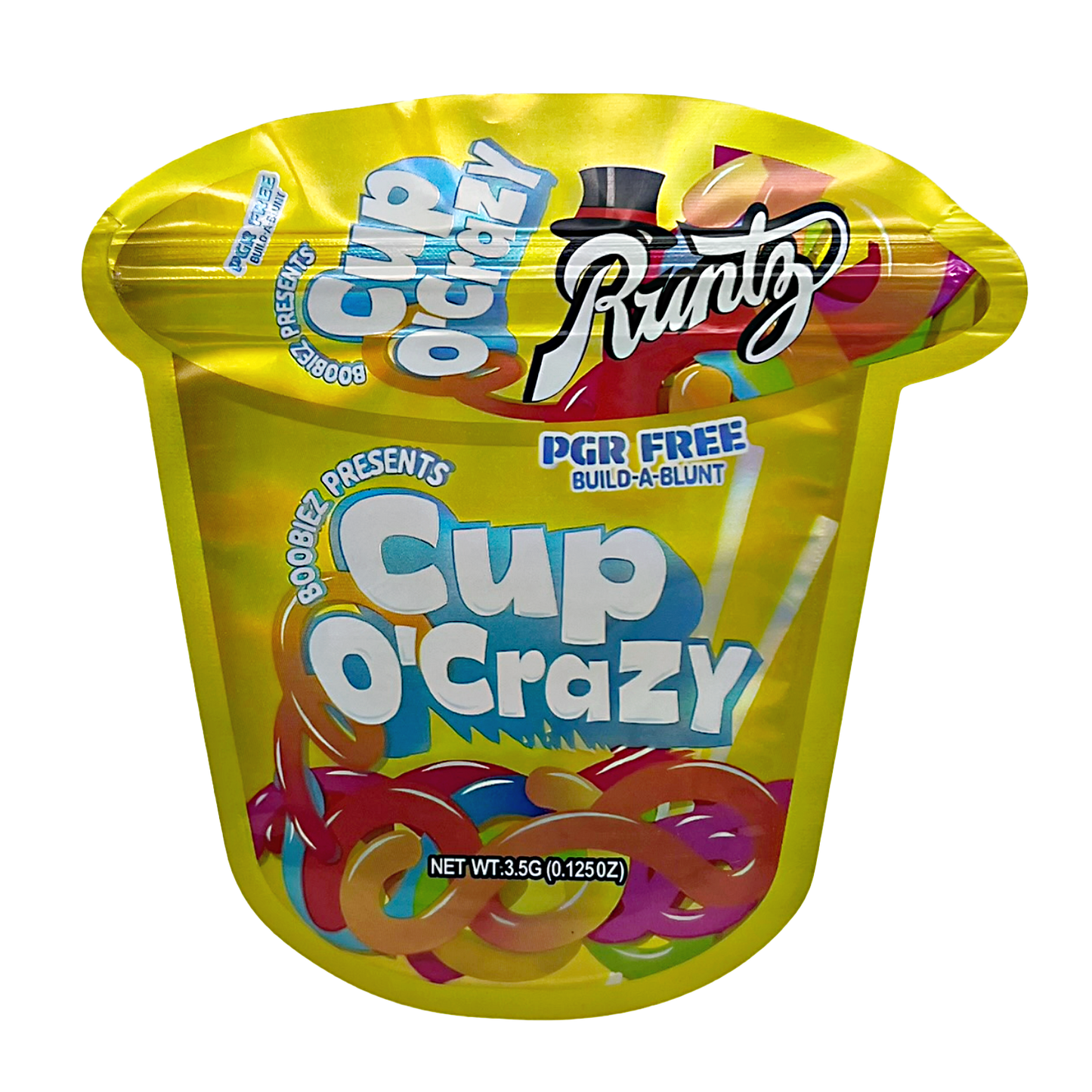 3.5g Shaped Mylar Bag - Runtz Cup O'Crazy Yellow (50 Count)