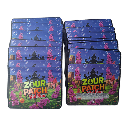 32 Pack – 7g Exotic Thick Sticker Mylar Bags – Premium Smell Proof - Zour Patch Kid Buu