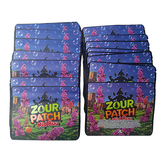 32 Pack – 7g Exotic Thick Sticker Mylar Bags – Premium Smell Proof - Zour Patch Kid Buu