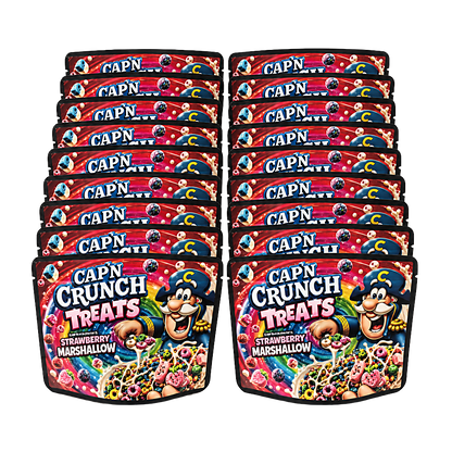 32 Pack – 7g Exotic Thick Sticker Mylar Bags – Premium Smell Proof - Cap'n Crunch Treats Strawberry Marshallow