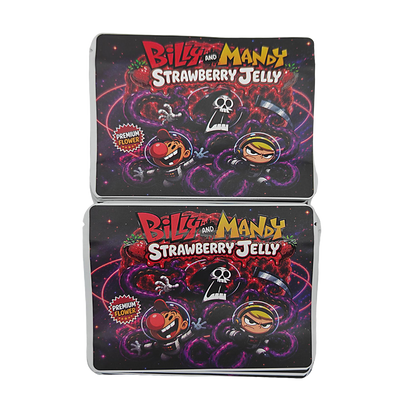 32 Pack – 7g Exotic Thick Sticker Mylar Bags – Premium Smell Proof - Billy and Mandy Strawberry Jelly